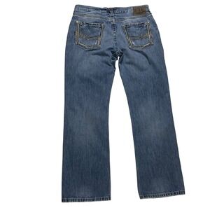 Ariat Mens Relaxed Fit Straight Leg Jeans Blue Wash Distressed Denim Size 34x32